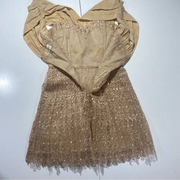 Frock By Tracy Reese Nude Pleated Vintage Inspired Silk Cotton Floral Dress 6 - Picture 5 of 15